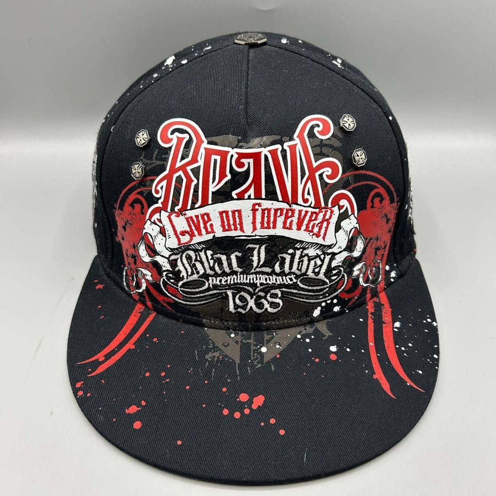 Blac Label Brave Live on Forever Hat Men Black Snap Back Cap New